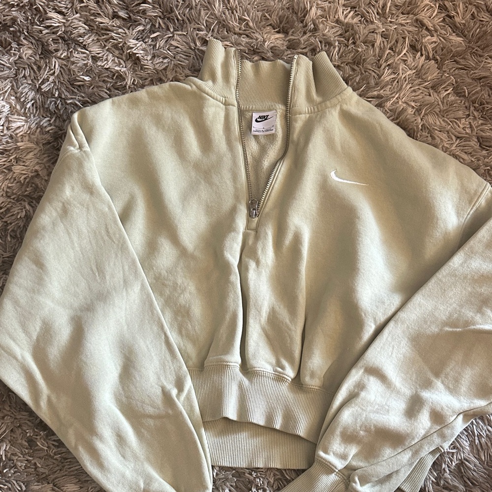 Nike Women's Sage Green Half-Zip Sweatshirt